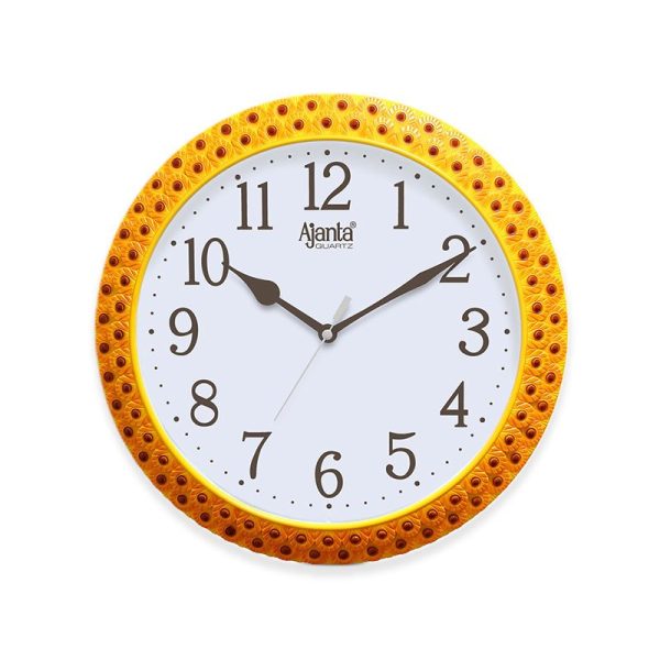wall clock designer clock 2967 orange 2