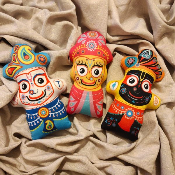 Jagannath Dolls, Baldev Shubhadra Set of Dolls, Indian Soft Toy, Indian Dolls, Hindu Dolls, Hindu Mythology dolls