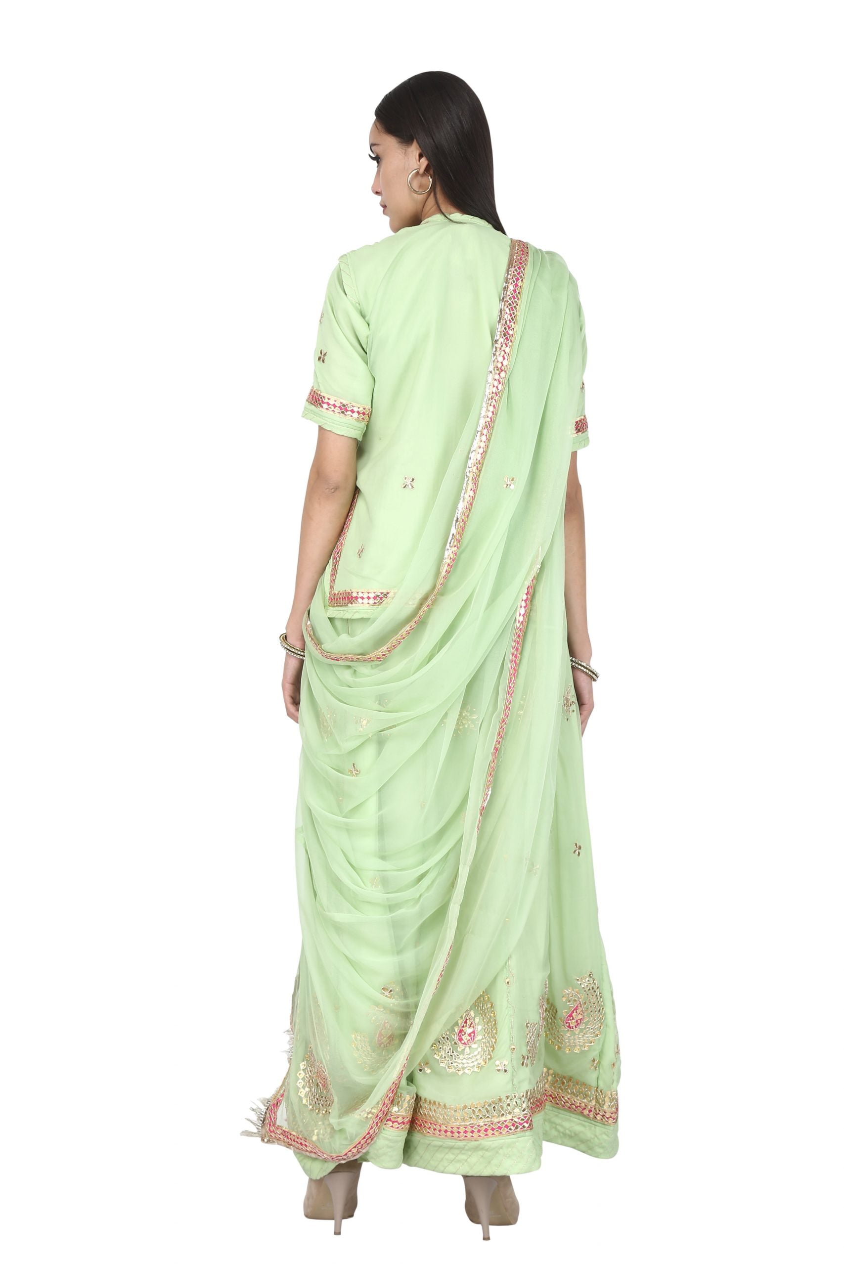 Mint Green Rajputi Poshak - Indic Brands