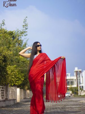 Lal Ishq – Hand-Woven Cotton Red Saree