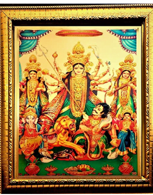 Lord Goddess God Religious Framed Painting for Wall and Pooja/Hindu Bhagwan Devi Devta Photo Frame/God Poster for Puja (35 * 25) cm