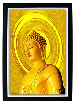 God Gautama Buddha HD Photo Frame/Buddhism/High Definition Digital Photo Print/Wall Decor Art/Positive Vibes/Poster/ 22.5x1x32.5 cm