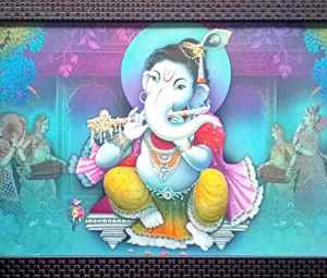 Lord Ganesha/Ganesh Ji/GOD of Luck/Gajanand Ganpati Photo Frame (49 cm x 34 cm x 1 cm, UV Print Without Glass)
