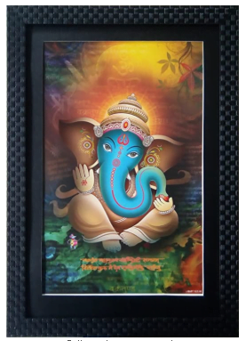 Lord Ganesha/Ganesh Ji/GOD of Luck/Ganpati Photo Frame with Black Mount (34.5 cm x 49.5 cm x 1 cm)