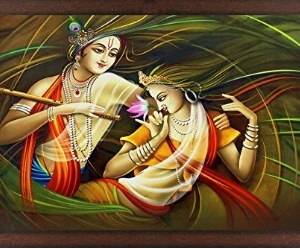 Radha Krishna Painting Digitally Printed Classic Creative and Decorative Photo Frame/God Krishna Religious Digital Images for Radha Krishna (12×18 inch)*
