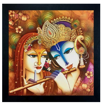 Lord Radha Krishna Painting Digitally Printed Classic Creative and  Decorative Photo Frame/God Krishna Religious Digital Images for (30cm x  30cm) - Indic Brands