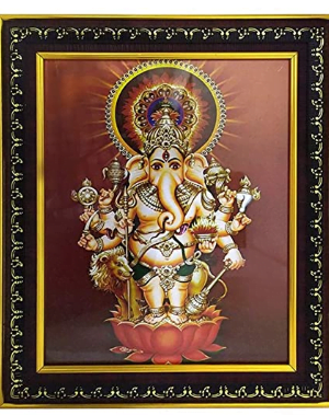 Drishti Ganesha/Ganapathi Photo Frame for Pooja Room and Wall Hanging