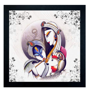 Lord Radha Krishna Painting Digitally Printed Classic Creative and  Decorative Photo Frame/God Krishna Religious Digital Images for (30cm x  30cm) - Indic Brands