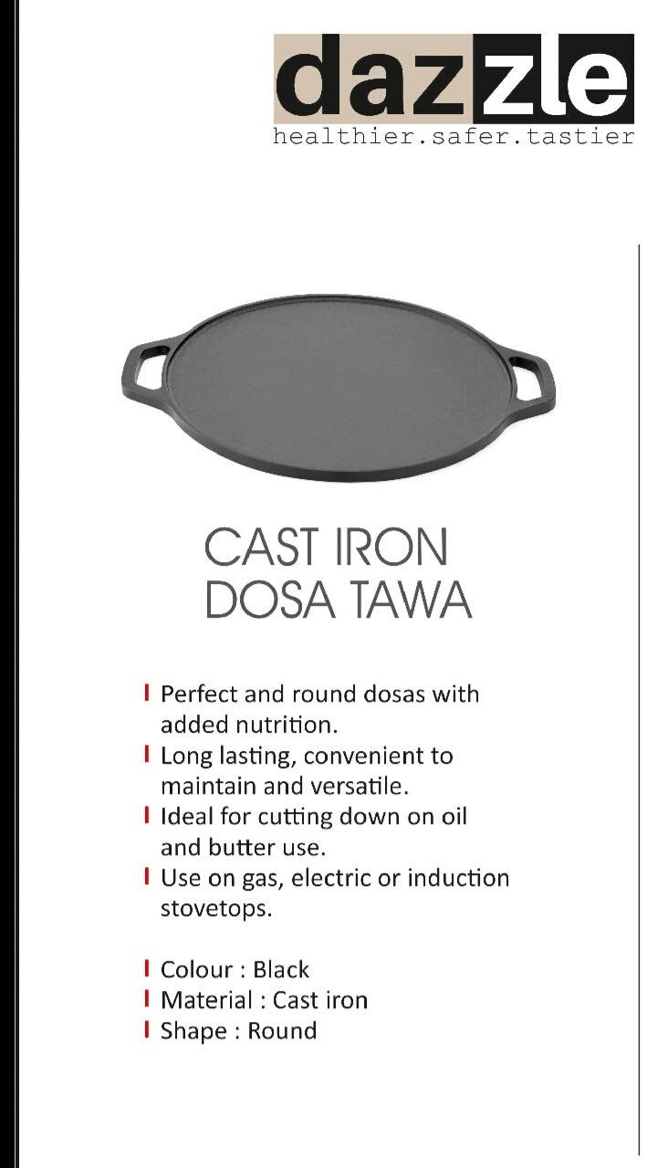 Buy Seasoned Cast Iron Dosa Tawa Online - NatureLoc