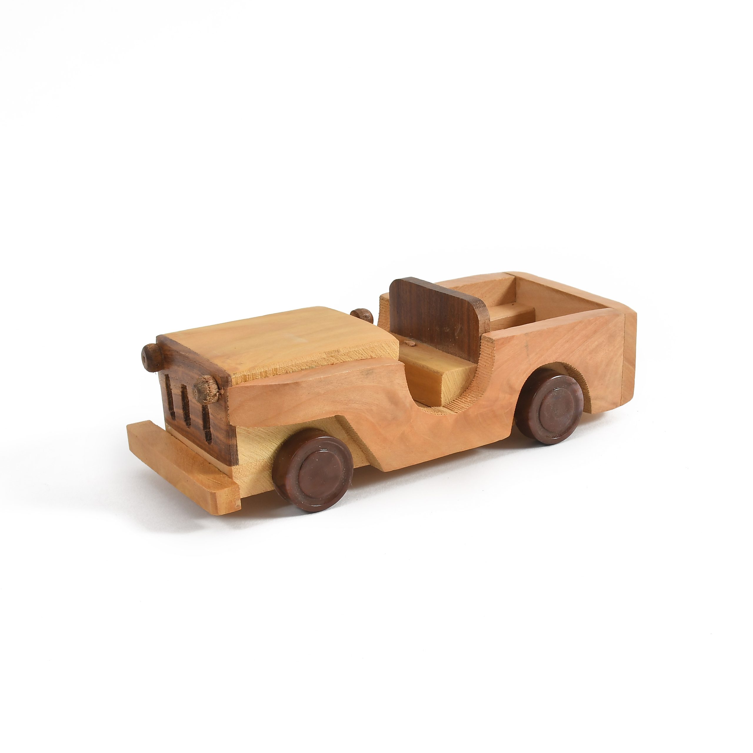 Handmade Wooden Open Jeep Toy Indic